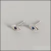 Ohrstecker 925 Sterling Silber Zirkon Blue Evil Eye Ohrstecker Frauen Klassisches Temperament Hochzeit Schmuck Zubehör 2791 Q2 Drop Lieferung Dh3RG