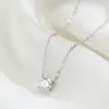 Naszyjniki wiszącego Naszyjka dla kobiet 1-2 CT Sterling Sier Sier Choker Białe złoto Plane Color Lab Created Diamond Solitaire 221205