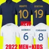 قمصان كرة القدم لكأس العالم لكرة القدم 2022 من Maillots قمصان كرة القدم الفرنسية بنزيمة MBAPPE GRIEZMANN هيرنانديز ديمبيلي طقم القدم قميص علوي للرجال أطقم أطفال