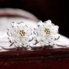 Brincos de lótus da moda para acessórios de casamento jóias flor Feminina Feminino Feminino Brinco de Presente de Aniversário