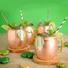 Mugs 5Colors 530ML 18 Ounces Hammered Copper Plated Brass Party Mug Cocktail Cup Beer Coffee Holder