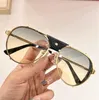 Neue Modedesign-Sonnenbrille 0296S Pilot-Metallrahmen mit abnehmbarem Lederclip, einfacher und beliebter Stil für den Außenbereich, UV400-Schutz212N