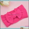 Headbands Girls Headband Baby Bowknot Turban Girl Solid Soft Headwraps Kids Boutique Princess Nylon Fashion Po Hair Accessories 61Mn Otwaq