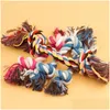 Jouets pour chiens à mâcher animaux de compagnie chiens coton à mâcher noeud jouets Colorf corde d'os tressée durable 18 cm drôle chien chat jouet M2 livraison directe maison Gard Dhrm4