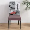 Chair Covers Red Vintage Car Paris Tower Street Dining Cover 4/6/8PCS Spandex Elastic Slipcover Case For Wedding Home Room