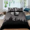 Bedding Sets Halloween Tree Conjunto Queen King Horror tem tema capa Gothic Spooky Polyster Duvet Branches Grey Quilt 221205