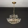 Pendant Lamps French Glass Crystal LED Art Flower Decoration Retro Cloakroom Lighting Dining Room Lights Designer Accessories