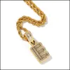 Colares de pingentes de colares pendentes de pingente de pingente gelado de colar de nomes personalizado letra de bolha 18k Gold Sier Hip Hop Diamond Chain para otj2m