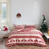 Set biancheria da letto Set copripiumino 3 pezzi Cotone lavato in puro colore Regalo di festa di Natale Housse De Couette Federe No Consolatore