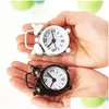 Desk Table Clocks Mini Solid Color Alarm Clock Metal Students Small Portable Pocket Clocks Household Decoration Adjustable Electro Dh9Wf