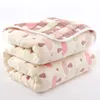 Coperte Fasce 6 Strati 100% Mussola di Cotone Swaddle Ordito Biancheria da Letto Infantile Ricezione Bagno 90100cm 221205