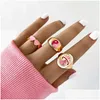 Bröllopsringar Gotiska blandade bröllopsringar Set Cherry Blossom Snake Geometry Ring Women Personlighet Vintage Jewelry 469 D3 Drop Deliver Dhwrn