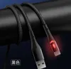 Kable LED z LED szybkiego ładowania 2A typ C Micro Braided USB Kable 1m 3 stóp kabel do tkaniny dla Samsung S10 S20 S21 Uwaga 21 HTC Android Telefon PC