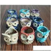 Garden Decorations Lovely Succent Plant Pot Ceramic Owl Shapes Cactus Flowerpot Handmade Flower Planter för Garden Home Desktop Deco DHG1U