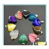 Charms Charms 20mm Vistos de listras AGate Heart Stone Pingents for Earrings Colar Jóias Fazendo Drop Deliver