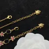 Luxury Designer Letter Pendant Necklaces Flower Sweater Necklace Bracelet Earring Set Women Wedding Party Jewelry Accessories No box