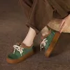 Klänning casual skor handgjorda päls fodrad läder singel 2022 Ny mjuk sulad skog enkla kvinnors varma och mångsidiga lefu skor