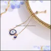 Braccialetti con ciondoli Turco Lucky Blue Crystal Evil Eye Bracciali per le donne Catene d'oro fatte a mano Bracciale gioielli Donna 1155 T2 Drop Deli Dhevo