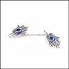 Charms 50st Turkish Hamsa Hand Blue Evil Eye Charms h￤nge f￶r smycken g￶r resultat 19x12mm 206 W2 droppleveranskomponenter DH4AP