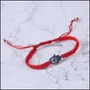 Braccialetti con ciondoli Bracciale intrecciato a mano Fortunato Kabh Filo rosso Filo Hamsa Braccialetti Blu turco Malocchio Gioielli con ciondoli Fatima Amicizia Dhbhf