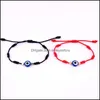 Bedelarmbanden kwade Turkse blauwe ogen armband weef handmatige armbanden zeven sectie rood touw verstelbaar ketting ornament 1 4JZ y2 dro dhkwo