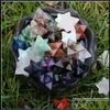 Stone Stone Loose Beads Jewelry Merkaba Hexagram Star Qaurtz Chakra Crafts Ornaments Energy Healing Reiki Crystal Hand Play Home Dec Ot3W6