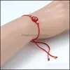 Charm Armband 20st/Lot Lucky String Evil Eye Red Cord Justerbar armband DIY -smycken 216 R2 Drop Leverans Armband DHV65