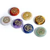 Natural Crystal Seven Color Stone 18mm Round Piece Yoga Symbol Pärlor Ornament Craft Amethyst Topaz Bag Set