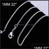 Kedjor kedjor halsband h￤ngar smycken 925 sterling sier pl￤terad halsbandskedja 1618204 1mm tunn l￥da cykelh￤nge f￶r kvinnor och m￤n otmub