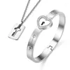 Bracelets de charme Titanium Steel Coeur Lock Key Bijoux Bijoux Bracelet Collier Lover Couple