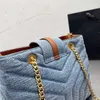 Väskesdesignväskor Tote Totes Women Jeans Vintage Stripe Designer Bags Classic Crossbody Women Luxurys axel läder handväska plånböcker 221128