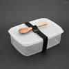 Serviesgoed sets doos bento riem lunchband banden banden elastische containersealing fixing volwassen lunchbox containers buitengordelverpakking lus