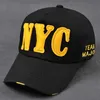 Haft haftowy NYC CATTED BAWIEŃ CAŁKA DO MĘŻCZYZNA KOBIET Snapback Baseball Caps