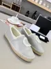 Designer Luxury Tweed Espadrilles Flanell Cream Multicolor Print Cap Toe Flat Flat Dress Shoes