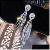 Dangle Chandelier Personality Fashion Design Zircon Dangle Earrings For Women Light Luxury Temperament Tassels Pearl 52 D3 Drop De Dhopd