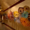 Lampes murales Lampe d'art intérieur Plaque de verre soufflé à la bouche Décoration murale Diamètre 18 pouces Plateau de Murano pour salon