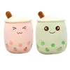 Kawaii klein formaat cartoon bubble thee cup peluche speelgoed grappige boba kussen gevulde zachte aardbeien panda melk thee kussen baby cadeau fy