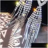 Dangle Chandelier Personality Fashion Design Zircon Dangle Earrings For Women Light Luxury Temperament Tassels Pearl 52 D3 Drop De Dhopd