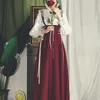 التنانير الفرنسية خمر تنورة الفيكتورية نساء مصممة أنيقة الدانتيل مصممة طويلة حزام كوري