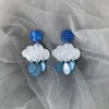Bengelen oorbellen ujbox glitter acryl cloud regendruppel Koreaanse vrouwen temperament creatief niet-piercing voor studentenmeisjes