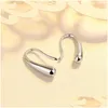 Charm Sterling Sier Earwires Gancho francés Charm Pendiente Conector Hallazgos 925 Componentes con fianzas de pellizco 5 pares C3 Entrega de gota J Dh3Fw