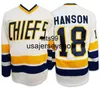 Hockey Jersey Mens Slap Shot Movie Charlestown Chief Jerseys 17 Steve Hanson 18 Jeff 16 Jack 1 Denis Lemieux 3 Dave Killer 7 Reggie