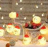 Decorazioni natalizie 10/20 LED Babbo Natale Pupazzo di neve Luci a LED Fata Fata Esterna A batteria Decorazione Ghirlanda Festa annuale