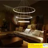 Moderne Pendelleuchten für Wohnzimmer, Esszimmer, Kreisringe, Acryl, Aluminium, LED-Beleuchtung, Deckenleuchten