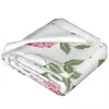 Cobertores Flanela Blangele Hydrangea Branco fundo claro Lavagem mecânica e macio arremesso macio no sofá -cama Travel Patchwork