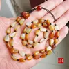 Kedjor naturliga hetiska jade oregelbundna form handskrovade pärlor halsband enkelt retro temperament smycken mode för kvinnor män tur