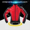 Racing Jackets ARSUXEO Winter Cycling Jacket Thermal Fleece Warm Up Mountain Bicycle Clothing Windproof Waterproof Road Bike Jersey Riding