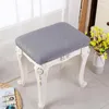 Chair Covers Solid Color Elastic Square Stool Cover Thickened Cotton Linen Pedal Cosmetic