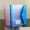 Packing Bags A4 Pp 11 Hole Binder Looseleaf Notebook Bag Waterproof School Business Office File Folder Translucent Document Storage Dhhup