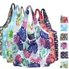 Large Foldable Shopping Bag Polyester Printted Reusable ECO Friendly Shoulder Bag Folding Pouch Storage Bags SN5048